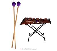 Walfront Middle Marimba Mallets with Beech Handle and Wool Blend Yarn for Percussion Instruments Ideal and Amateurs (1 Pair)