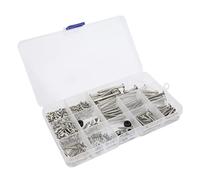 Walfront Multiple Sizes Guitar Metal Repairing Tool Kit, Electric Guitar Screw Spring Set with Screws Washers and Springs in Storage Box for Bridge Pickup Pickguard Tuner, Musical (Silver)
