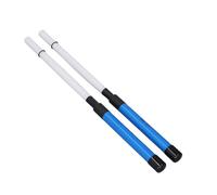 Walfront Nylon Wire Drum Brush, ABS Handle Drum Stick Brush 1 Pair, Crisp Soft Tone, Frosted Non Slip Grip, Compact for Jazz Drums Percussion Practice and Performance (Blue White)