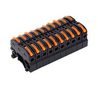 Walfront PCT-211 Fast Wiring Terminal for Carriages, Wide Application, Easy to Use, PC Housing Material, Rail Type Wire Connector, Black, Light Gray, 0.2-4mm2 Wire, Press Type, Electrical (PCT-211