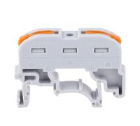 Walfront PCT-211 Fast Wiring Terminal for Carriages, Wide Application, Easy to Use, PC Housing Material, Rail Type Wire Connector, Black, Light Gray, 0.2-4mm2 Wire, Press Type, Electrical (PCT-211