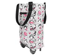 Walfront Portable Elderly Shopping Cart, Strong Capacity Foldable Trolley for Outdoor, Large Storage Space, Shopping Trolley for Seniors