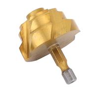 Walfront PPR Lifting Drill Bit PPR Lifting Stepped Drill Bit Hex Shank 1/4 Inch Hex Shank High Carbon Steel Ti Plated with 90 Degree Tip for Plastic Water Pipe