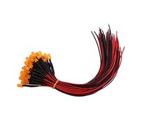 Walfront Pre-Wired LED Diodes Diffused Multi-Colour Light 50Pcs 3/5/10mm DC 9-12V(Orange Light-5mm)