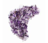 WALFRONT Premium Quality Crystal Quartz Tumbled Stone Chips White Pink Purple Irregular Crushed Pieces for Altar Fish Flowerpot Decoration Energy Cleansing No Holes No Clasp Buddha (Amethyst)