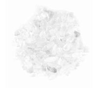 WALFRONT Premium Quality Crystal Quartz Tumbled Stone Chips White Pink Purple Irregular Crushed Pieces for Altar Fish Flowerpot Decoration Energy Cleansing No Holes No Clasp Buddha (White)