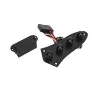 Walfront Prewired 3 Band EQ Bass Guitar Preamp Control Plate with Active Passive Switch and Metal Knobs for Electric Bass Guitar Replacement Assembly (Black)