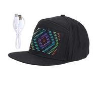 Walfront Programmable LED Cap Baseball Hat Message Costume Cool Novelty Hat BT APP Control for Daily Party Club Halloween 5V 2A