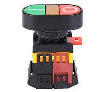 Walfront Push-Button Switch Double, NO+NC Momentary, 220V with LED Light, On-Off, Red or Green Buttons, 10.0 Amps, 220.0 Volts, ABS, 1-way, 2 Positions, Push Button Control, 2200 Watts