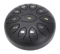 Walfront Rain Chime Steel Tongue Drum 11 Notes 6 Inches with Bag Music Book Mallets, Meditation Rain Drum for Outside Garden Mini Percussion Instrument (Black)