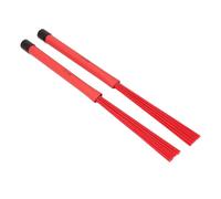 Walfront Retractable Drum Brushes Extendable Drum Brush Expandable Brush Telescoping with Plastic Bristles Rubber Handle for Set Jazz Playing Practice (Red)