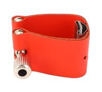 Walfront Sax Ligature Saxophone Mouthpiece Ligature Sax Mouthpiece Fastener Adjustable Screw Design with Premium PU Leather Strap and Scratch Resistant Brass for All Standard Hard Rubber