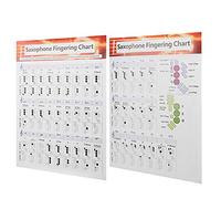 Walfront Saxophone Fingering Chart, Coated Paper Guide for Beginners, Learn Standard Notes and Chords for Saxophone Playing