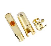 Walfront Saxophone Mouthpiece Metal Construction for Clear Sound Projection Easy Installation Wide Applications for Practice Stage Performance and Recording (5C)