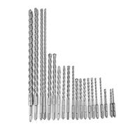 Walfront SDS Hammer Drill Bits, 20-Piece Mixed-Length Set | 40Cr Carbon Steel, Yg8 Carbide Tip, Concrete Brick Stone Boring, Impact Chisel Compatibility, Blue Tool Box