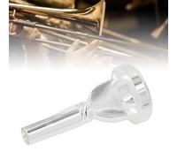 Walfront Silver Plated Trombone Mouthpiece Euphonium Mouthpiece Baritone with Comfortable Vibration and Storage Box for All Levels Players