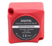 Walfront Smart Dual Battery Isolator 140A Water Proof Automatic Charging for Car RV ATV UTV Boat Marine Off Road Vehicle Voltage Sensitive Relay (Red)