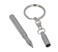 Walfront Stainless Steel Retractable Pocket Pen Key Chain Telescopic Pen Mini Pens Signature Gift for Business Office Students Teachers Wedding Christmas