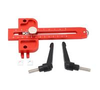 Walfront Table Saw Thin Ripping Guide Table Saw Jig Guide Dual Scale Locator with Roller for Most Saws Band Saws Routers Fits 3/4x3/8 3/8x1/4 Inch T Slots (Red)