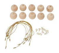 WALFRONT Unfinished Hanging Decorative Ball, Premium Wood Craft Ornaments, 10Pcs DIY Mini Balls for Art Projects and Home Decor