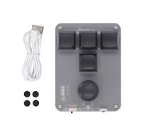 Walfront USB Mini Keyboard 4 Key 1 Knob Keyboard Blue Switch Programmable Macro Mechanical Gaming with RGB LED, USB C or BT Connection