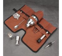 Walfront Versatile Mixology Barkeeper Bag with a Portable Folding Design for Outdoor Adventure (Brown)