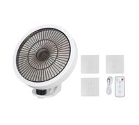 Walfront Wall Mounted Oscillating Fan Mini with Remote Control Night Light Portable for Home Garage White