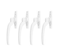 Walfront Window Handle Lock, Aluminum Alloy Casement Window Lock with Screws, Flat Open External Push Design, Anti Wear Easy Install, for Sliding Hung Windows Wood Aluminum Frames (White)