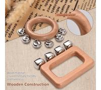 Walfront Wooden Hand Jingle Bells, Musical Percussion Instrument with Various Tones, for Parties and Music Education