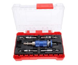 Walfront Woodworking Countersink Drill Bit Set 5PCS Taper Drill Bit Pilot Screw Hole Set 82 Degree Adjustable Depth Stop for Wood Fiberboard Plywood