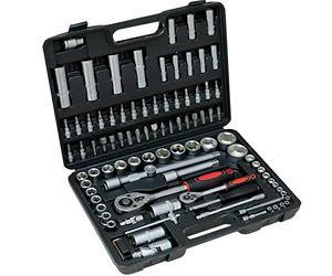 Walgreen 94pc 1/4" & 1/2 Drive Socket Ratchet Wrench Set External Screwdriver Torx Ratchet Quick Release Spanner 1/2" 1/4" Driver Bit Set with Case Garage Repair Tool