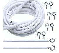 Walgreen® Net Curtain Wire White Window Voile Cord Cable FREE HOOKS & EYES Choose Lengths - A Multipurpose Wire (1.5M)