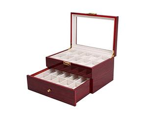 Walgreen® Watch Display Storage Box Jewelry Collection Case Organiser Holder Wooden (20 Grids)