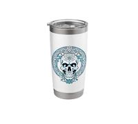 Walhalla Odin Nordic Viking Mythology Celtic Blue Skull Stainless Steel Insulated Tumbler