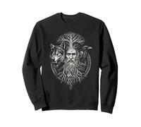 Walhalla Odin Raven Wolf Tree of Life Viking Sweatshirt
