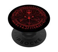Walhalla Raven Odins Runes Nordic Compass Viking PopSockets Adhesive PopGrip