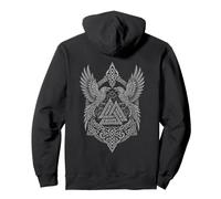 Walhalla Ravens Odins Runes Valknut Wotan's Knot Viking Pullover Hoodie