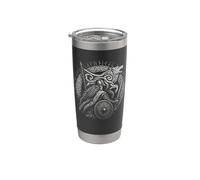 Walhalla Wolf Viking Shield Runes Nordic Mythology Stainless Steel Insulated Tumbler