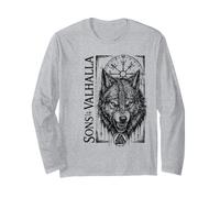 Walhalla Wolf Wolves Odins Runes Nordic Compass Viking Long Sleeve T-Shirt
