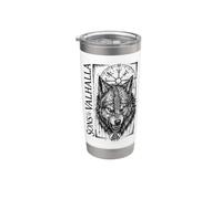 Walhalla Wolf Wolves Odins Runes Nordic Compass Viking Stainless Steel Insulated Tumbler