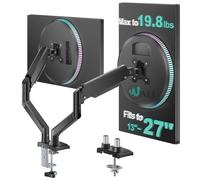 WALI Dual Monitor Arm for Screen Up to 32 Inch and 9 kg, Fully Adjustable Gas Spring Arm, Double Monitor Stand Desk Mount with C Clamp & Grommet Mounting, VESA 75 & 100mm, Black (GSMP002)