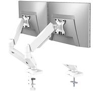 WALI Dual Monitor Stand, Adjustable Gas Spring Arm Monitor Mount for 2 Monitors up to 32 Inch,19.8lbs Capacity (GSMP002W), White by WALI