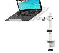 WALI Laptop Desk Mount with Tray, Fully Adjustable Laptop Arm for Laptops Notebook up to 17 Inch, Laptops Mount with Vented Cooling, Dual Mounting Options, White (M00LP-W)