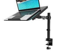 WALI Laptop Desk Mount with Tray, Fully Adjustable Laptop Arm up to 17 Inch, Laptops Mount with Vented Cooling, Dual Mounting Options, Black (M00LP)