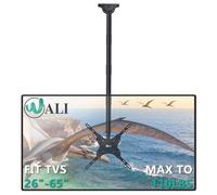 WALI Long Arm TV Ceiling Mount, Fits Most LED, LCD, OLED and Plasma Flat Screen Display 26 to 65 Inch, up to 50kg, Height Extension up to 147cm, Mounting Holes up to 400x400mm (CM2665XL), Black