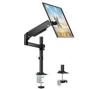 WALI Premium Single LCD Monitor Desk Mount Fully Adjustable Gas Spring Stand for one Screen up to 32", 17.6lbs Capacity (GSDM001), Black