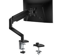 WALI Single Monitor Arm for 17-34 inch Screens, Ergonomic Gas Spring Monitor Arm Desk Mount up to 12 kg, Adjustable Computer Monitors Stand with Clamp and Grommet Base, VESA 75/100mm (GSMP001N), Black