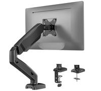WALI Single Monitor Arm for Screen Up to 32 Inch and 9 kg, Fully Adjustable Gas Spring Arm, Computer Monitor Stand Desk Mount with C Clamp & Grommet Mounting, VESA 75 & 100mm, Black (GSMP001)