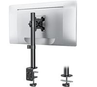 WALI Single Monitor Arm for Screens Up to 27 Inch, Fully Adjustable Mount with Tilt Swivel Rotate, Holds Up to 10 kg, VESA 75 & 100mm, Black