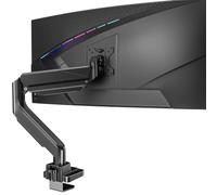 WALI Single Monitor Gas Spring Arm for Ultrawide Screen Up to 35 Inch and 15 kg, Heavy Duty Monitor Stand, Fully Adjustable Monitors Arm Desk Mount, VESA 75 & 100mm, Black (GSM001XL)